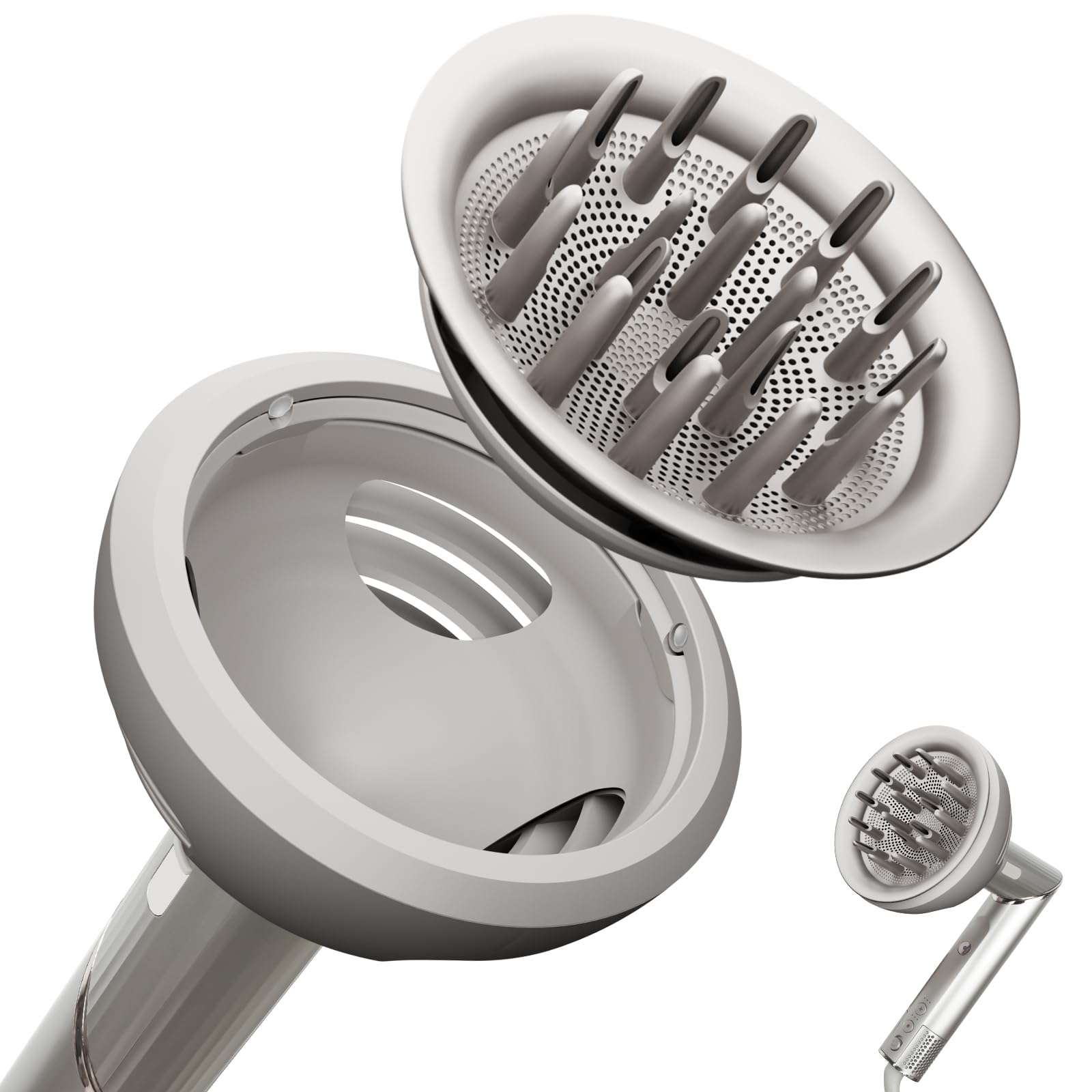 Wave Curl Diffuser Attachment for Shark FlexStyle HD400 Series, Upgraded Hair Diffuser Nozzle Dome and Diffuse Modes to Fast Drying Curl Definition Wavy Curly Coily Hair