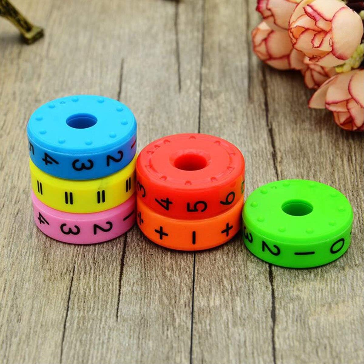 ADKD Magnetic Calculator,Magnetic Arithmetic Learning Toy,Cylinder Number and Symbol Toys Intelligence Brain Developing Toy for Kids-Multicolor (3 Math Roller) 4