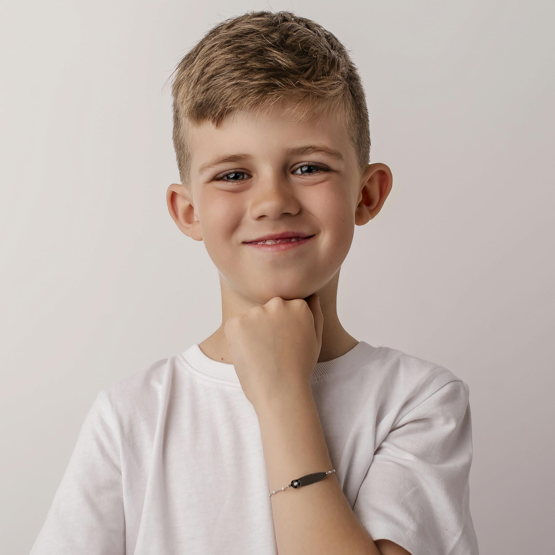 Bracciale Rosary in Argento 925 con Pallone da Calcio e Piastrina Incidibile per Bambini Kids Collection + Confezione Regalo Personalizzata - Braccialetto per Nascita Comunione Battesimo Compleanno