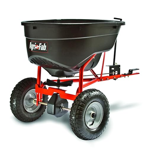 Agri-Fab 45-0463 Pull Behind Broadcast Spreader,130 lb. Hopper Capacity Designed for Seed, Fertilizer, Salt, Ice Melt with Universal Hitch,12 ft. Spread Width for Riding Lawn Mowers and Lawn Tractors