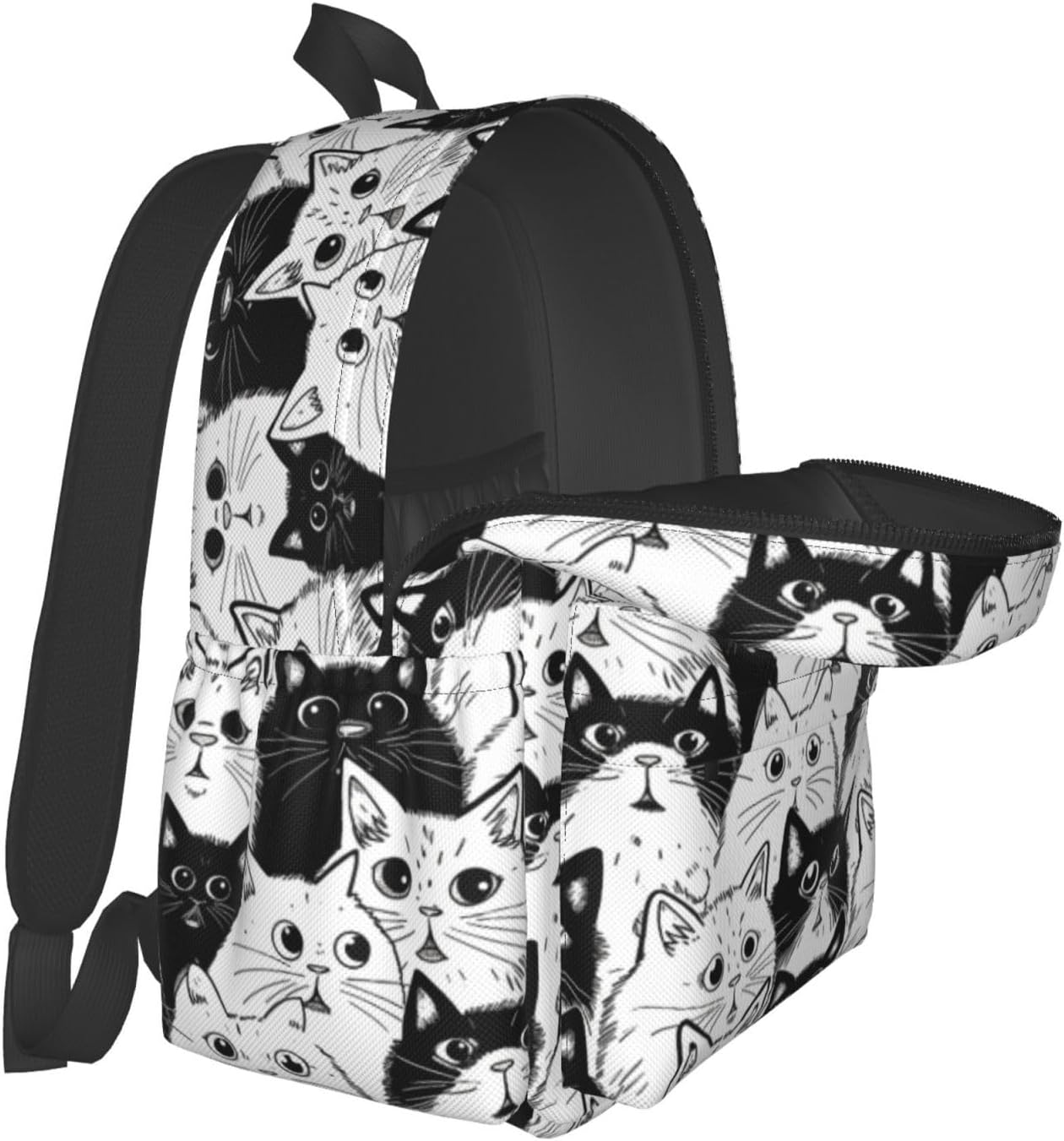 Black and white Cat Backpack Laptop Backpacks Multipurpose Daypack For Men Women Travel Hiking - Image 7
