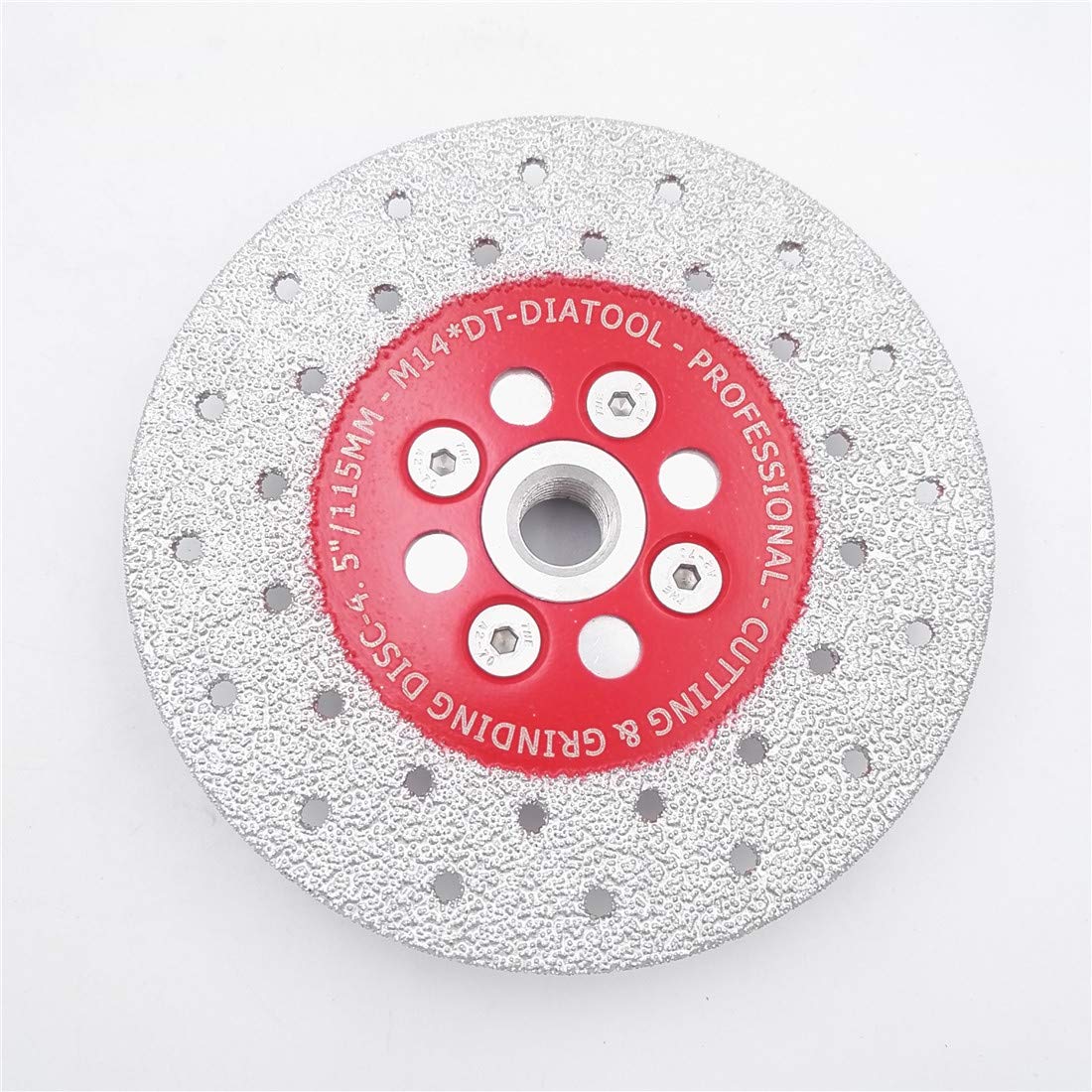 DT-DIATOOL Disco Diamante de Corte y Rectificado 2 Piezas 115 mm x M14 Hoja de Sierra Soldado al Vacío para Piedra Mármol Hormigón Granito