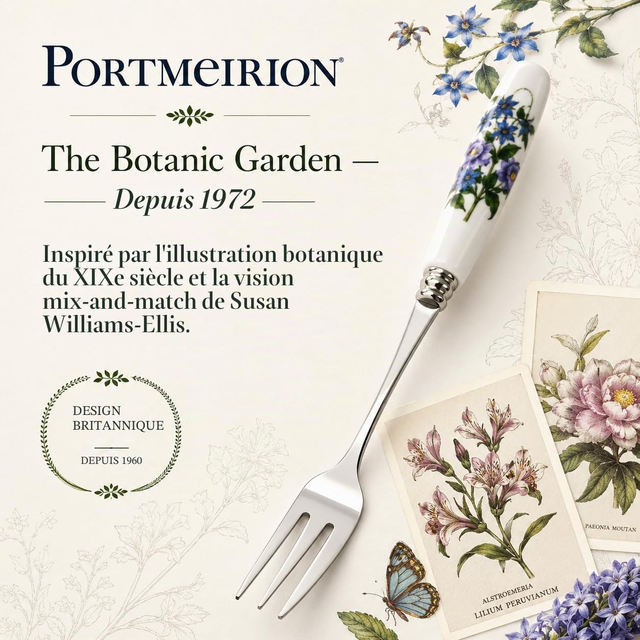 Botanic Garden Portmeirion Lot de 6 Fourchettes à Pâtisserie (Multicolore)