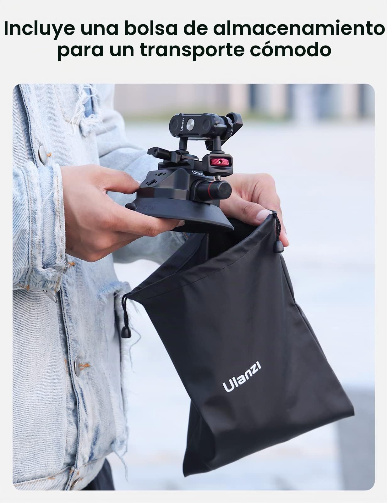 ULANZI SC-02 - Soporte de ventosa para cámara de coche de 4,5 pulgadas para GoPro, soporte de ventosa al vacío con bomba y cierre rápido NOTA Magic Arm, soporte de coche para cámara DJI Osmo, GoPro