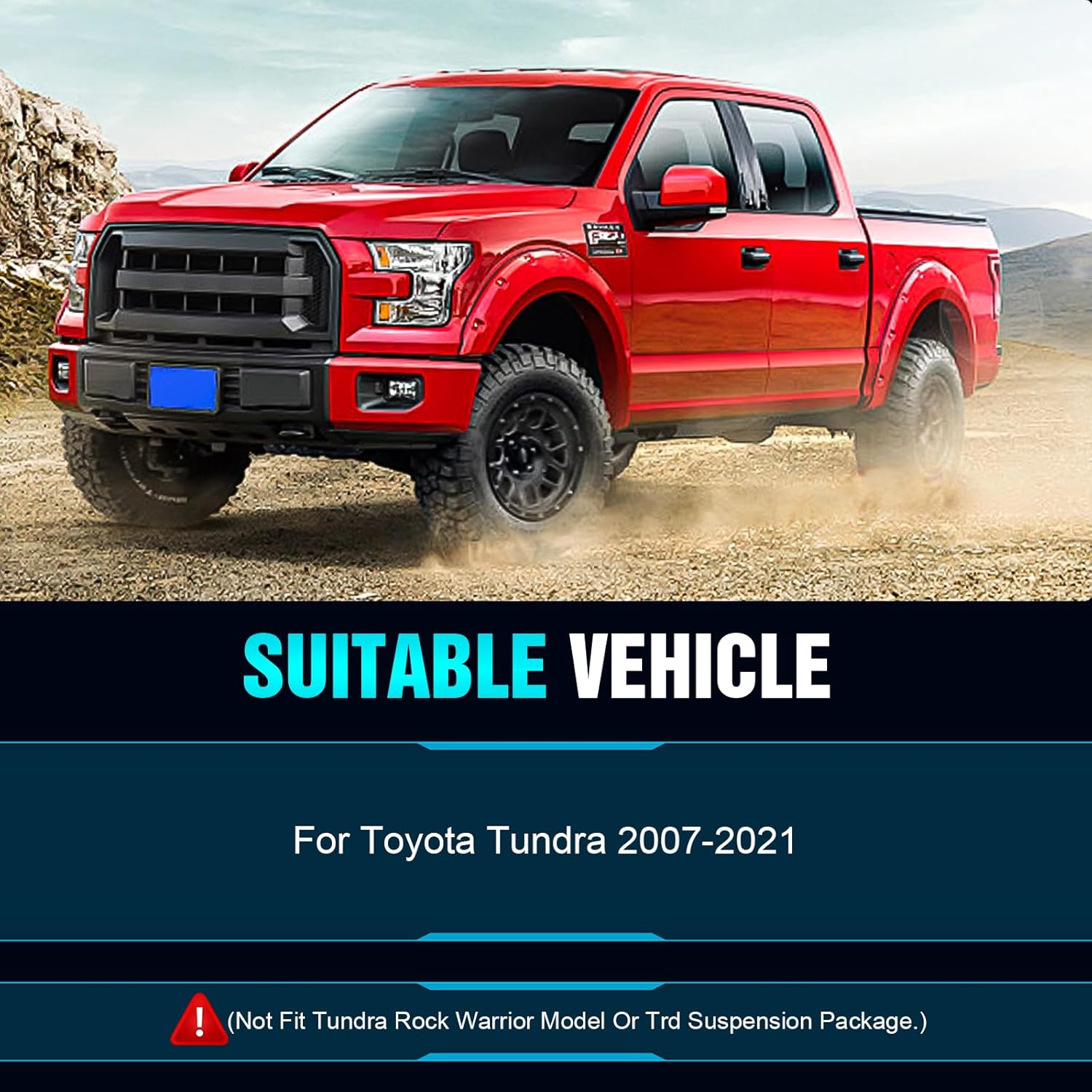 3" Front and 2" Rear Leveling lift kit fit for Toyota Tundra 2007-2021 2WD 2X2 4WD 4X4, 6061 T6 Front Strut Spacers Lift Blocks With Extended U-Bolts