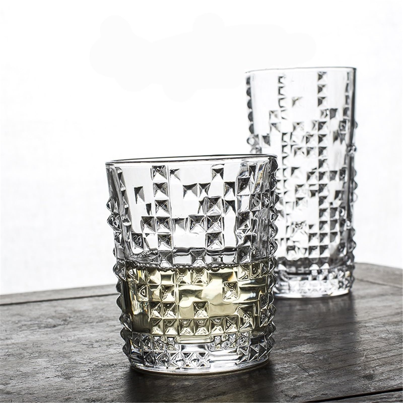 vaso de agua Paquete de 2 vasos cristal transparente sin plomo(Pequeño)