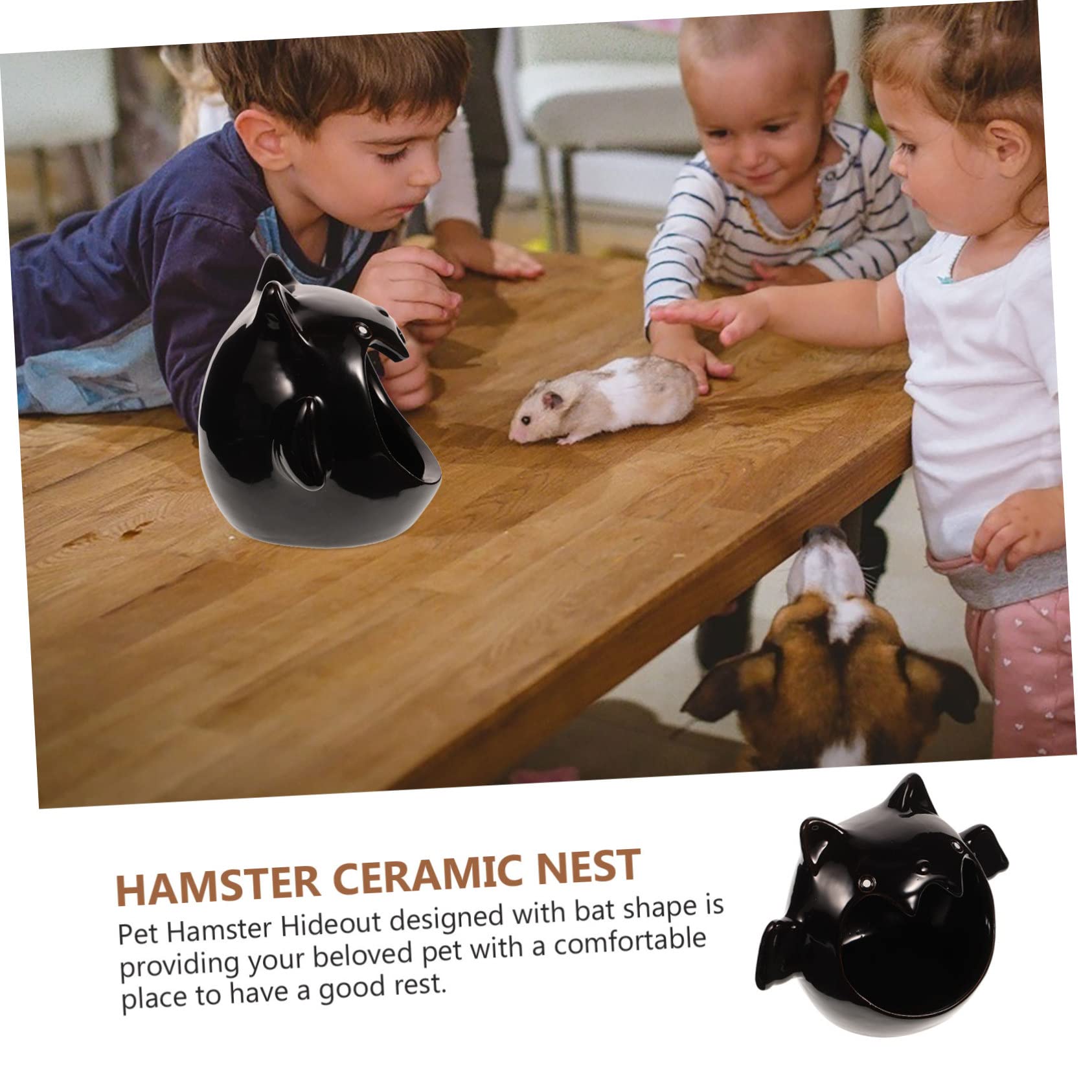 Garneck Keramik Hamster Haus Fledermaus Form Kühlung Versteck Schlaf Nest Für Hamster Meerschweinchen Chinchilla Tierkäfig
