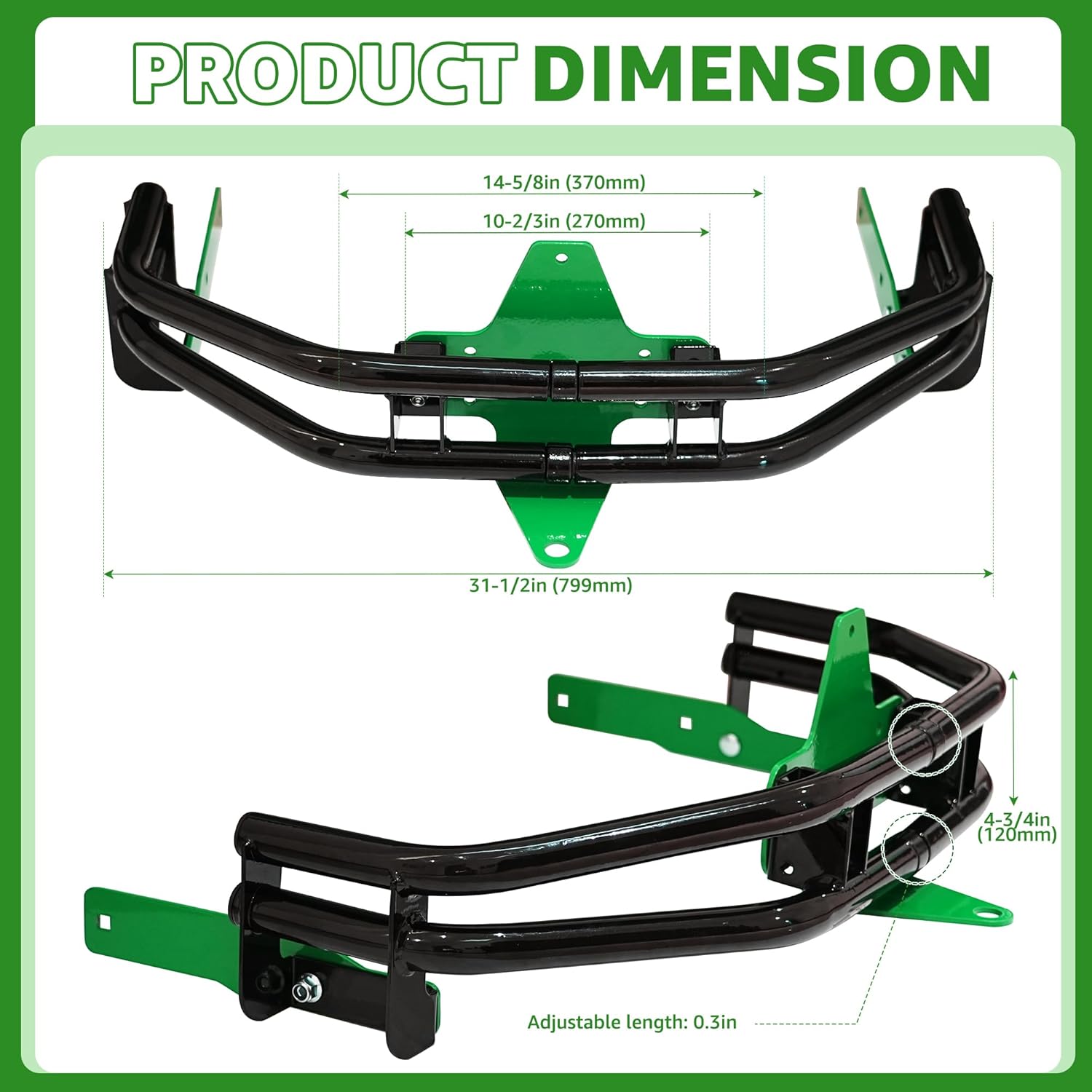 Rear Bumper Bar and Hitch Kit Zero-turn Mowers Replace BM24481 Compatible with Z235 Z255 Z335E Z335M Z345M Z345R Z355E Z375R