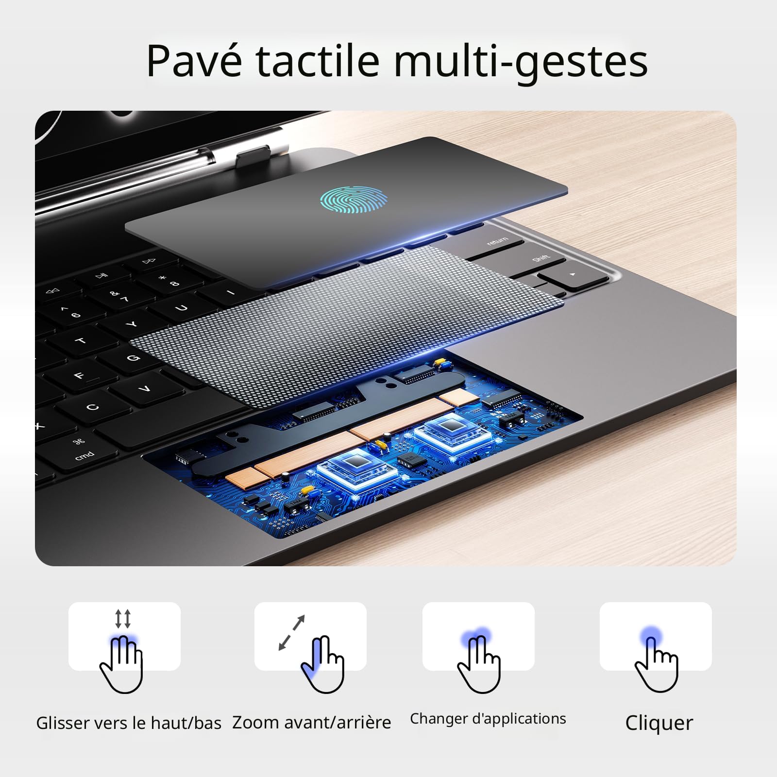 Clavier Magique Avec étui Pour IPad Air 13" (M3 2025/M2 2024) Et IPad Pro 12.9" (3e à 6e Gen) - Rétroéclairage, Trackpad, Protection - Noir - 4