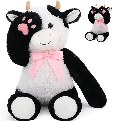 Miniatura 1 de MaoGoLan Animal de peluche de vaca, juguete grande y esponjoso de San Valentín para Girlriend, 24 pulgadas, patas largas para jugar al escondite,