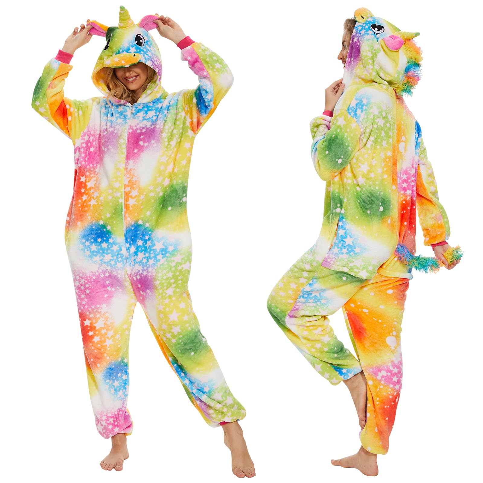 JONRRYIN Pyjama Animaux Adulte, Unisexe Animal Pyjamas Onesie, Costume Femme Combinaison pour Carnaval