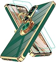Vista 24 de Gritup Funda para Samsung Galaxy A14 5G: Funda para Samsung A14 2 piezas, protector de pantalla, soporte de anillo de rotación de 360°, soporte