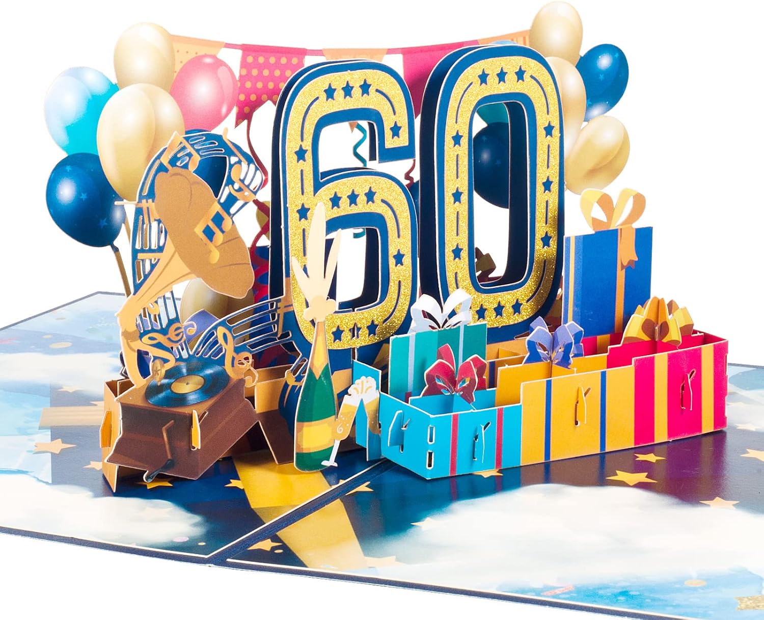 60th Birthday Card, Pop Up Card for Year of Age Birthday Party 3D Birthday Cards, Happy Birthday Greeting Cards - Image 4