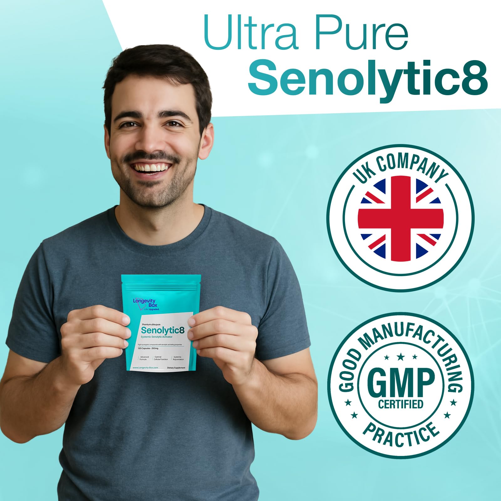 Senolytic-8-Komplex mit Fisetin, Quercetin, NAC, 120 Kapseln | Nahrungsergänzung: Senolytic 8 mit Fisetin, Quercetin und NAC, 120 Kapseln, rein; Senolytic 8 mit Fisetin, Quercetin und NAC