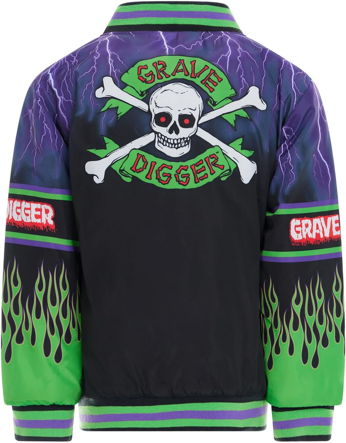Monster Jam Zip Up Varsity Bomber Jacket Toddler to Little Kid Grave Digger El Toro Loco Megalodon