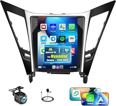 [2G+64G] Car Radio for Hyundai Sonata 2010-2015 with Wireless Carplay Android Auto,9.7" HD Touch Screen Android 15 Car Stereo with GPS Navigation,WiFi,Bluetooth,FM/RDS Radio,HiFi,SWC+Rear Camera