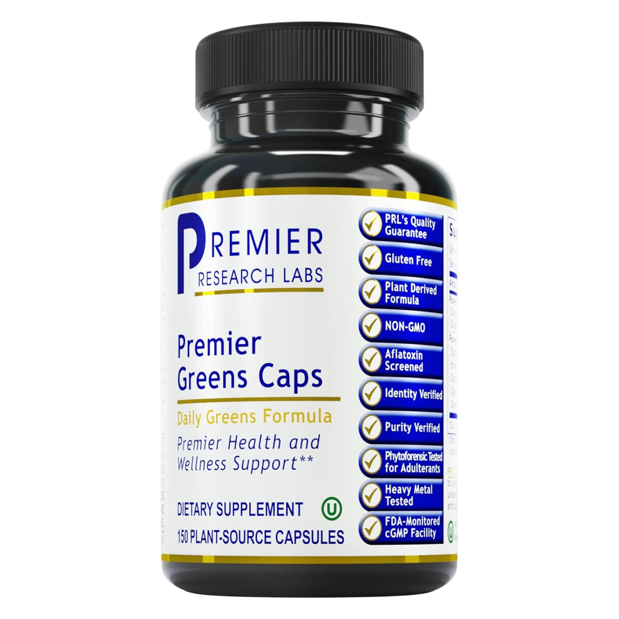 Premier Research Labs Greens Capsules - Super Greens Capsules, Greens Supplements, Super Greens Pills for Wellness, Veggie Pills with Leafy Greens, Kale, Chlorella - 150 Vegetarian Capsules