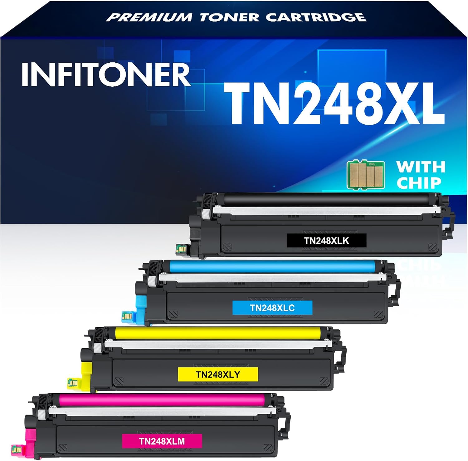 TN248XL TN248 TN-248XL TN-248 Toner: Kompatibel für Brother TN248CMYK MFC-L3760cdw DCP-L3560cdw MFC-L3740cdwe HL-L3240cdw HL-L3220cw MFC-L8390cdw MFC-L8340cdw TN 248XL 248 TN-248VAL
