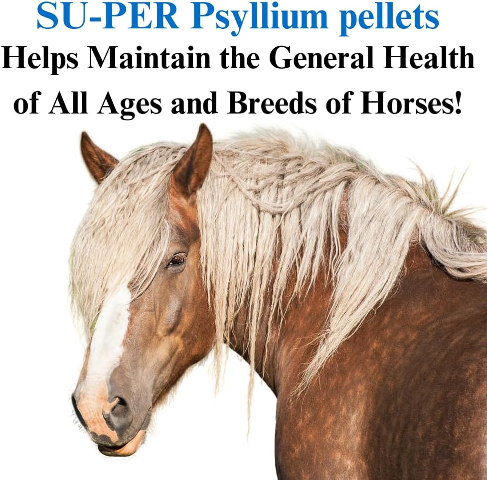 SU-PER Psyllium Pellets Equine Supplement - Maintains Healthy Digestive Tract in Horses - Supports Removal of Sand & Dirt from Intestinal Tract - 5 Pound, 1 Month Supply