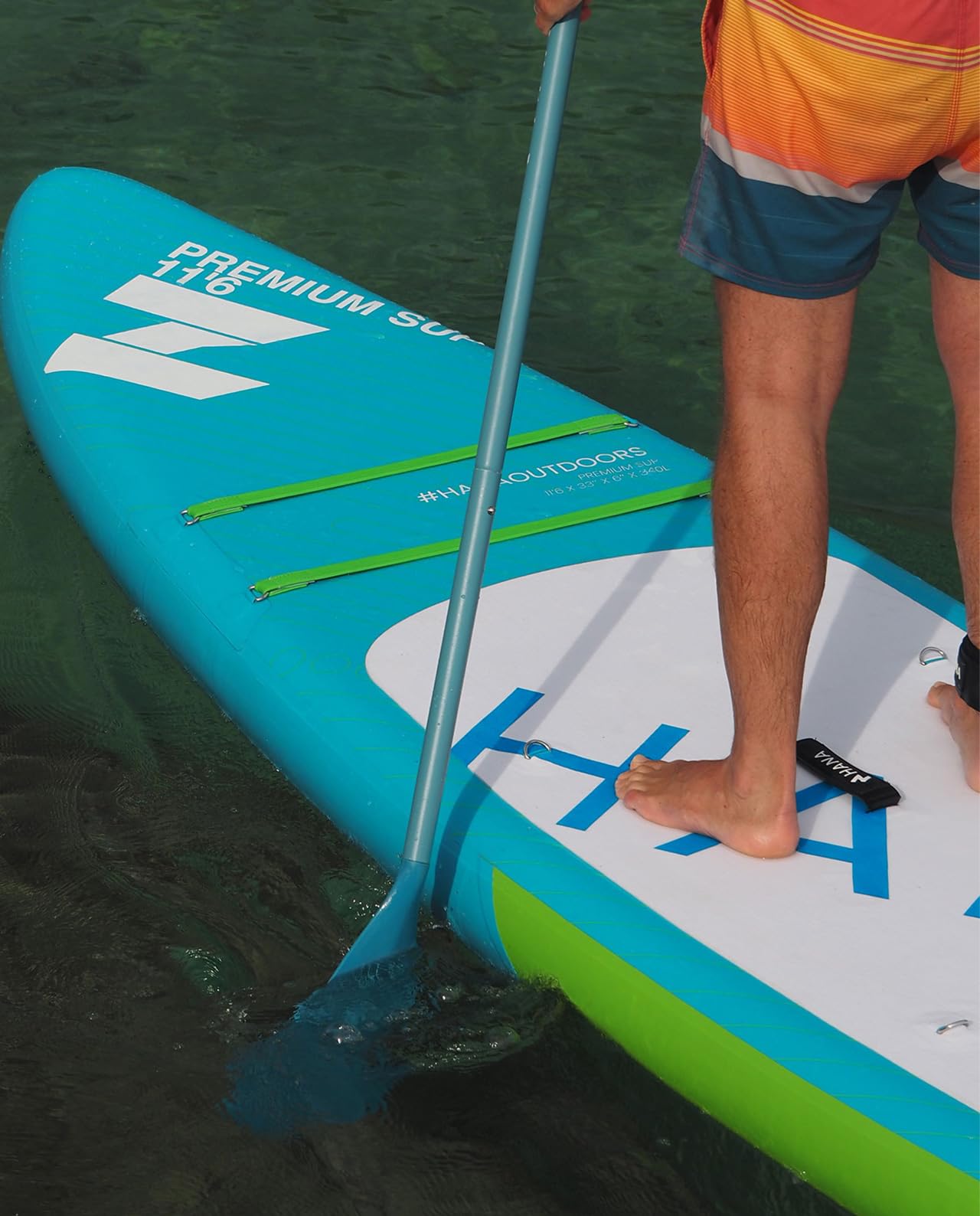 HANA Pagaie de Stand Up Paddle (Sup) Premium – Réglable 170-210 cm – Manche Aluminium Rigide avec Rail Anti-Twist – Flottante & Légère – Finition Anti-Glisse – Idéale Balade, Rando et Surf