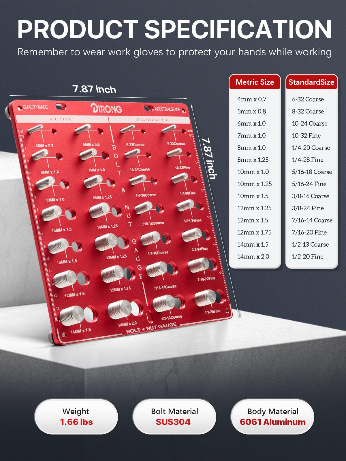Thread Checker 28 Nut And Bolt Thread Checker Industrial Grade Bolt Size And Thread Identifier Gauge 14 Standard And 14 Metric Bolt And Nut Gauge - View #9