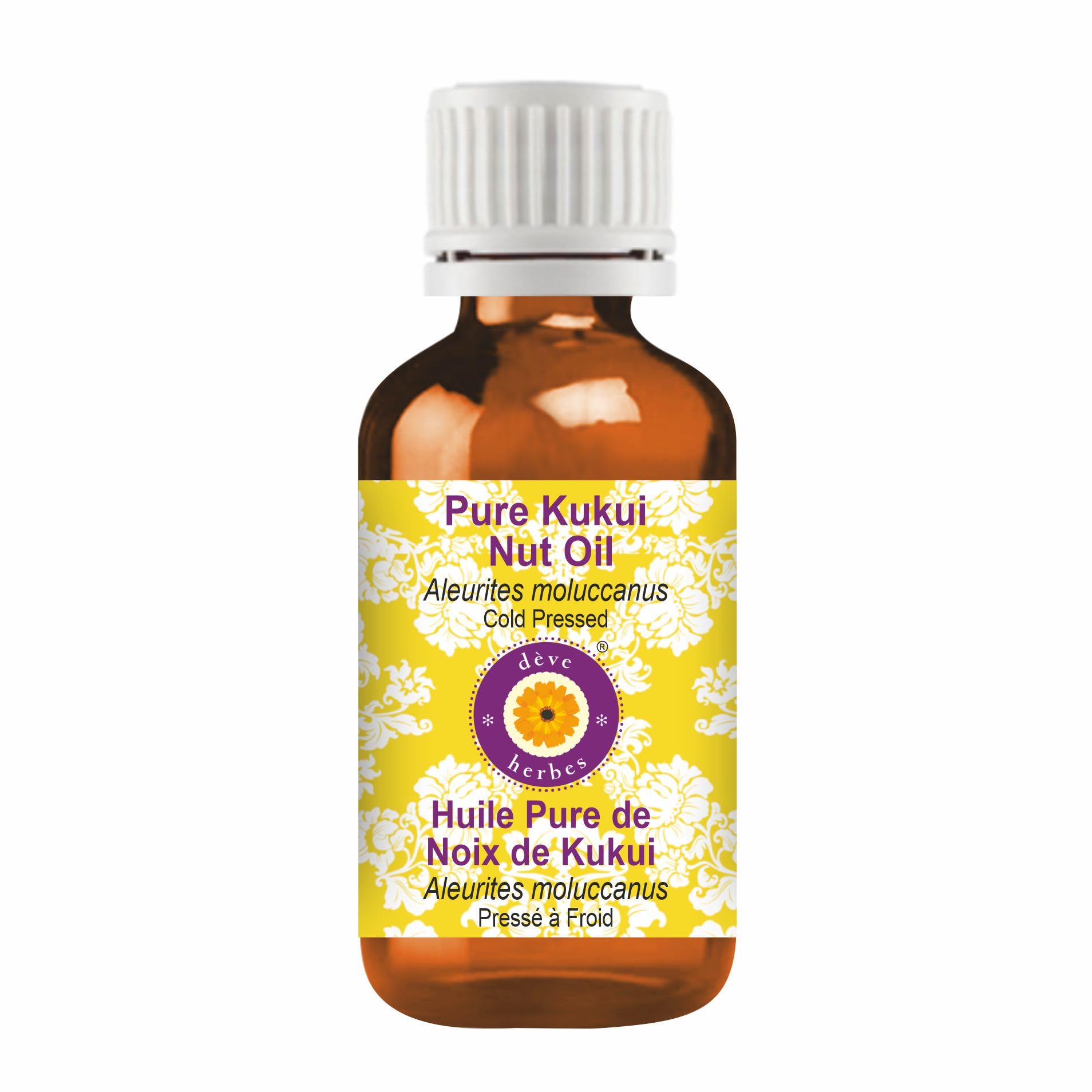 Deve Herbes Pure Kukui Nut Oil (Aleurites moluccanus) | Cold Pressed | Natural | Undiluted | For Diluting Essential Oils | For Hair, Skin & Massage | Men & Women | 30ml-image-22