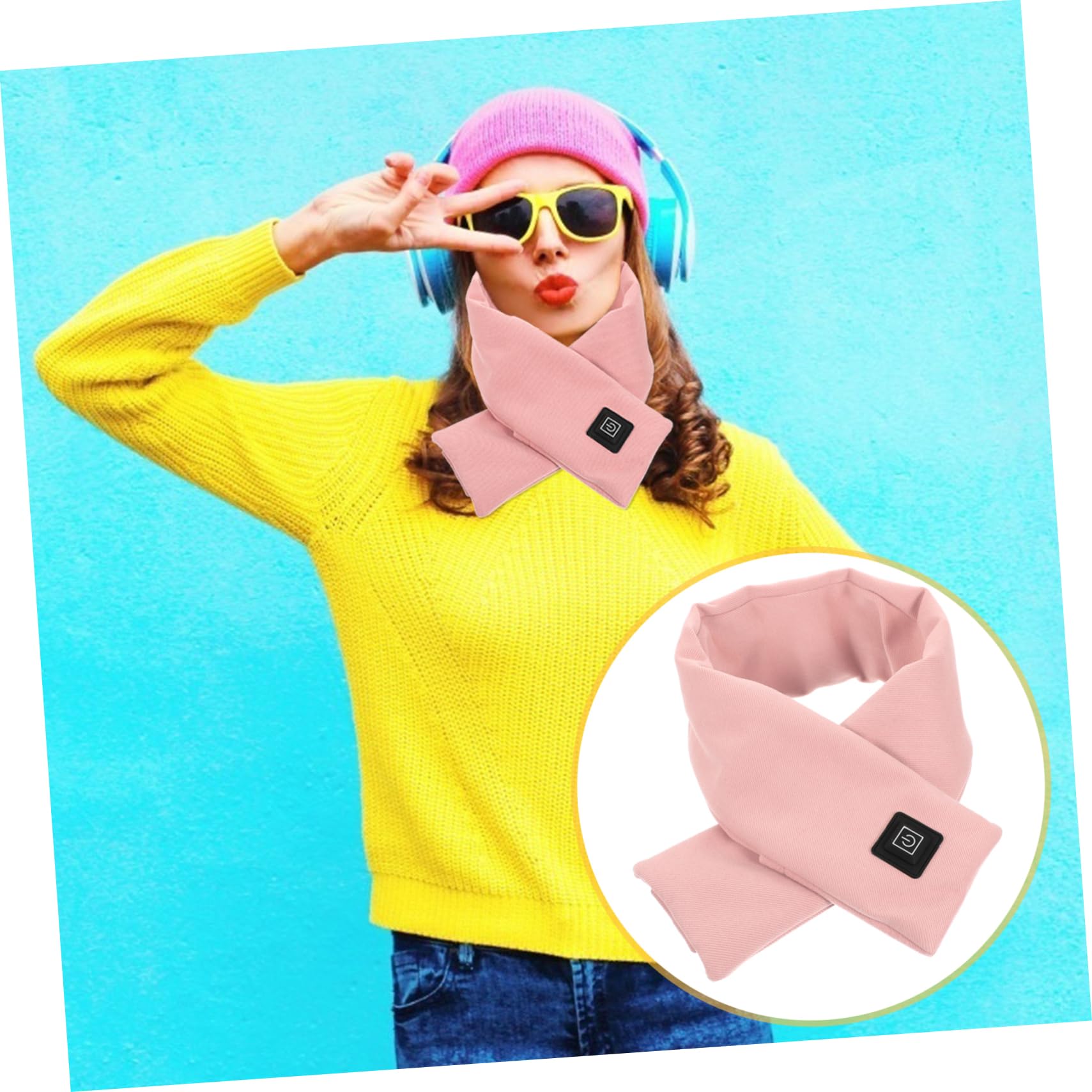 Healvian Sciarpa Riscaldante Per Calore Uomini Termico Nozze Ricaricabile Sciarpa Calda Fazzoletto Riscaldato Collo Riscaldante Tessuto Morbido e Delicato Sulla Pelle Khaki