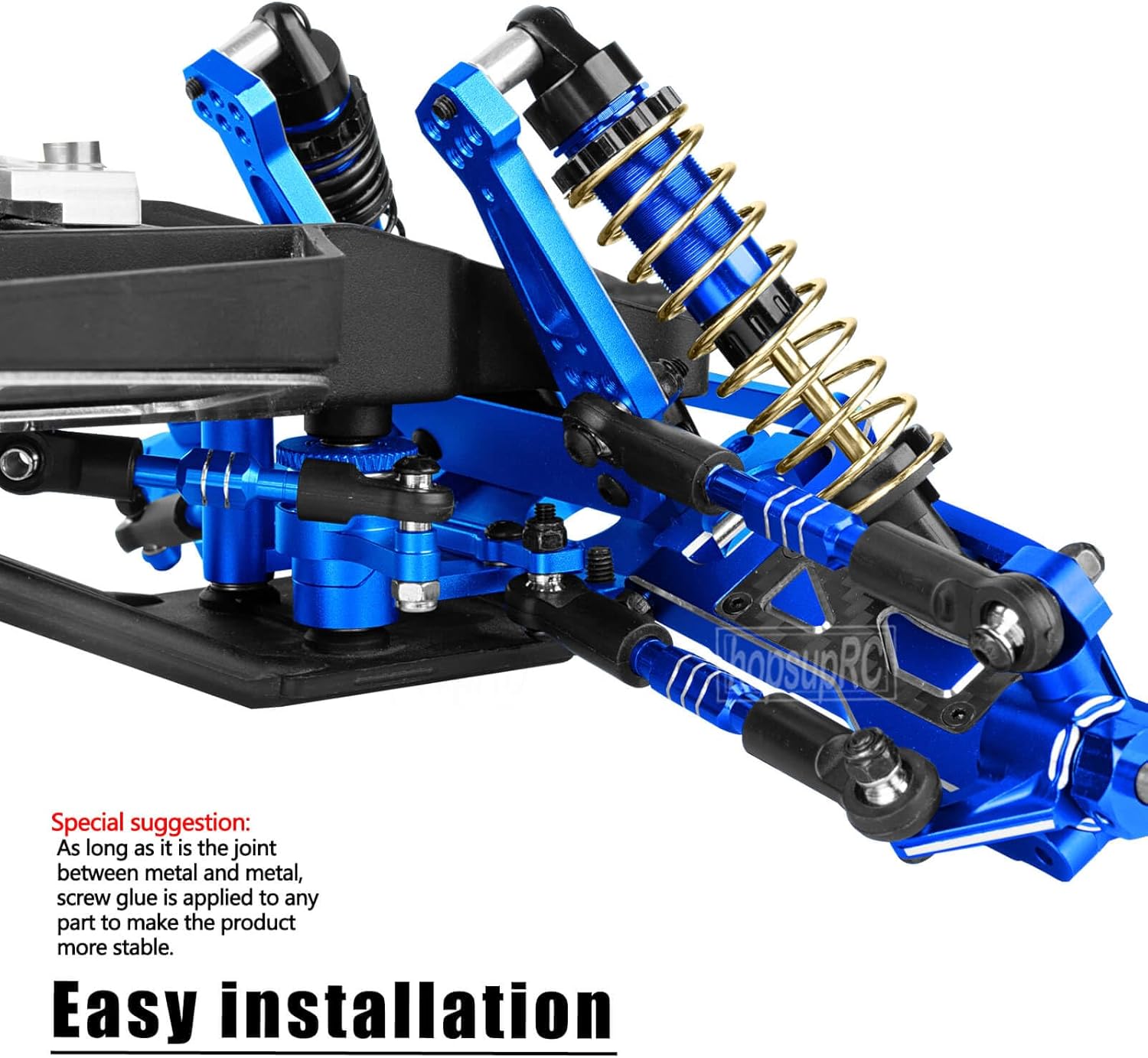 Shocks Absorber Damper&Drive Shaft Axles CVD Driveshafts&Suspension A Arms&Steering Block&Caster Blocks&Shock Tower&Links Toe Link&Bulkhead Upgrades Parts for 1/10 Slash 2WD (VXL).Navy Blue