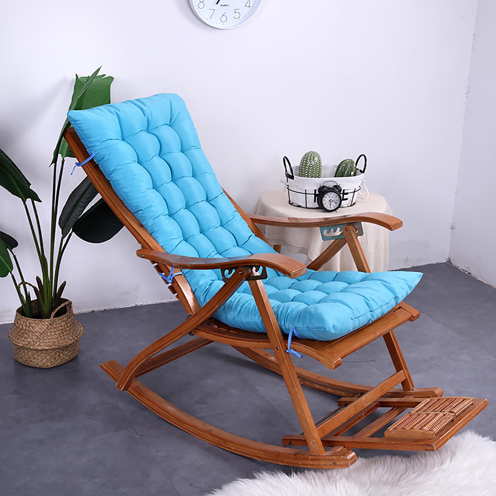 TAUIANE Garden Bench Cushion, Sunlounger Cushions Replacement, Sunbed Rocking Chair Cushion, Thick Recliner Cushions with Non-Slip Ties, for Indoor Outdoor Garden Patio,010,48cm*168cm