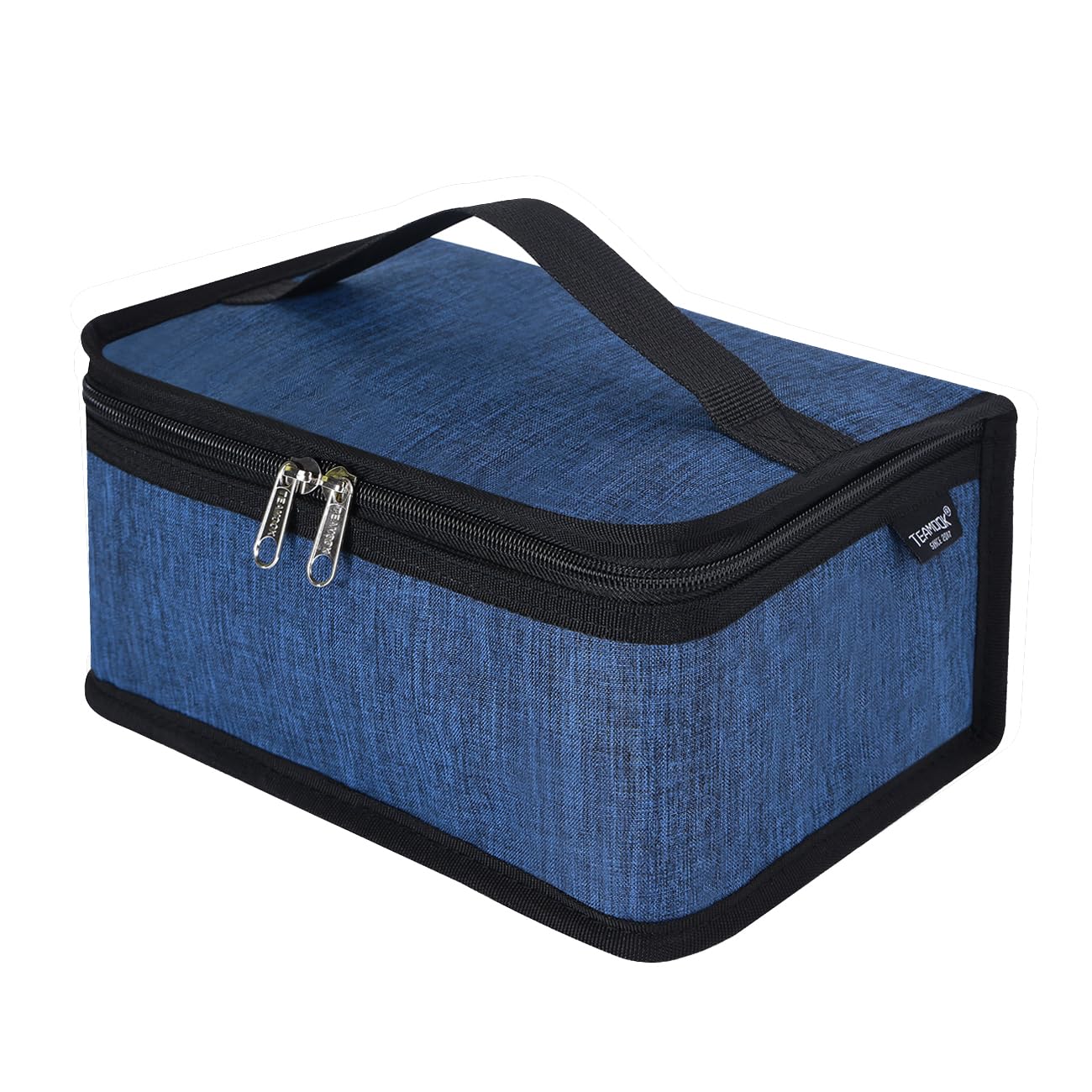 TEAMOOK Insulated Lunch Bag for Adults and Kids, Small Leakproof Cool Bag with Handle, 3.8L,4-6 cans,Navy