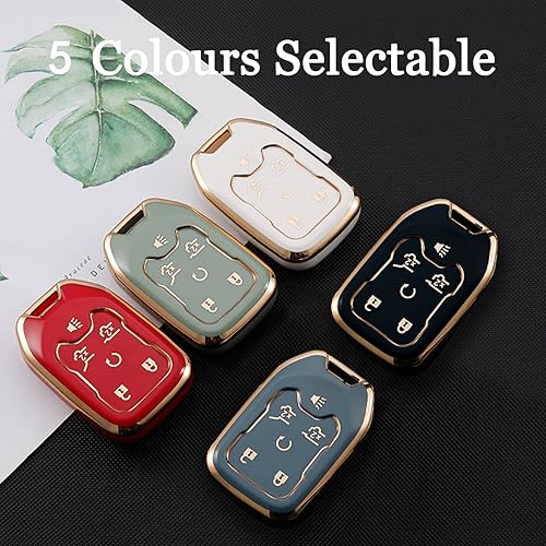 Miniatura 7 de RYE Funda para llavero GMC, funda de TPU suave para llavero de protección completa para GMC Terrain Yukon Acadia Chevrolet Chevy Suburban Tahoe