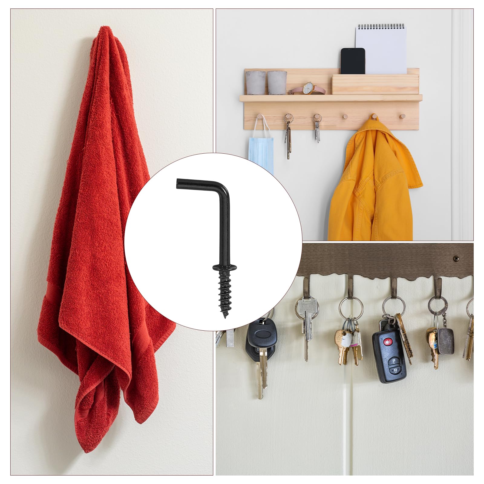 Sourcing Map Lot De 50 Crochets à Vis à Angle Droit De 1,27