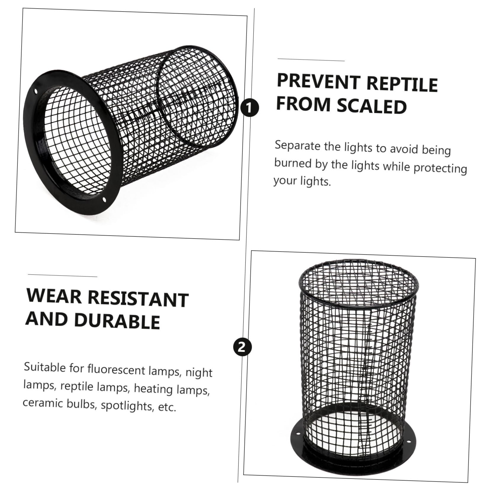 jojofuny 2 Pezzi Di Paralume Per Rettili - Protezione Per Lampada Rotonda Antiscottatura Sicuro Per Rettili Facile Da Usare