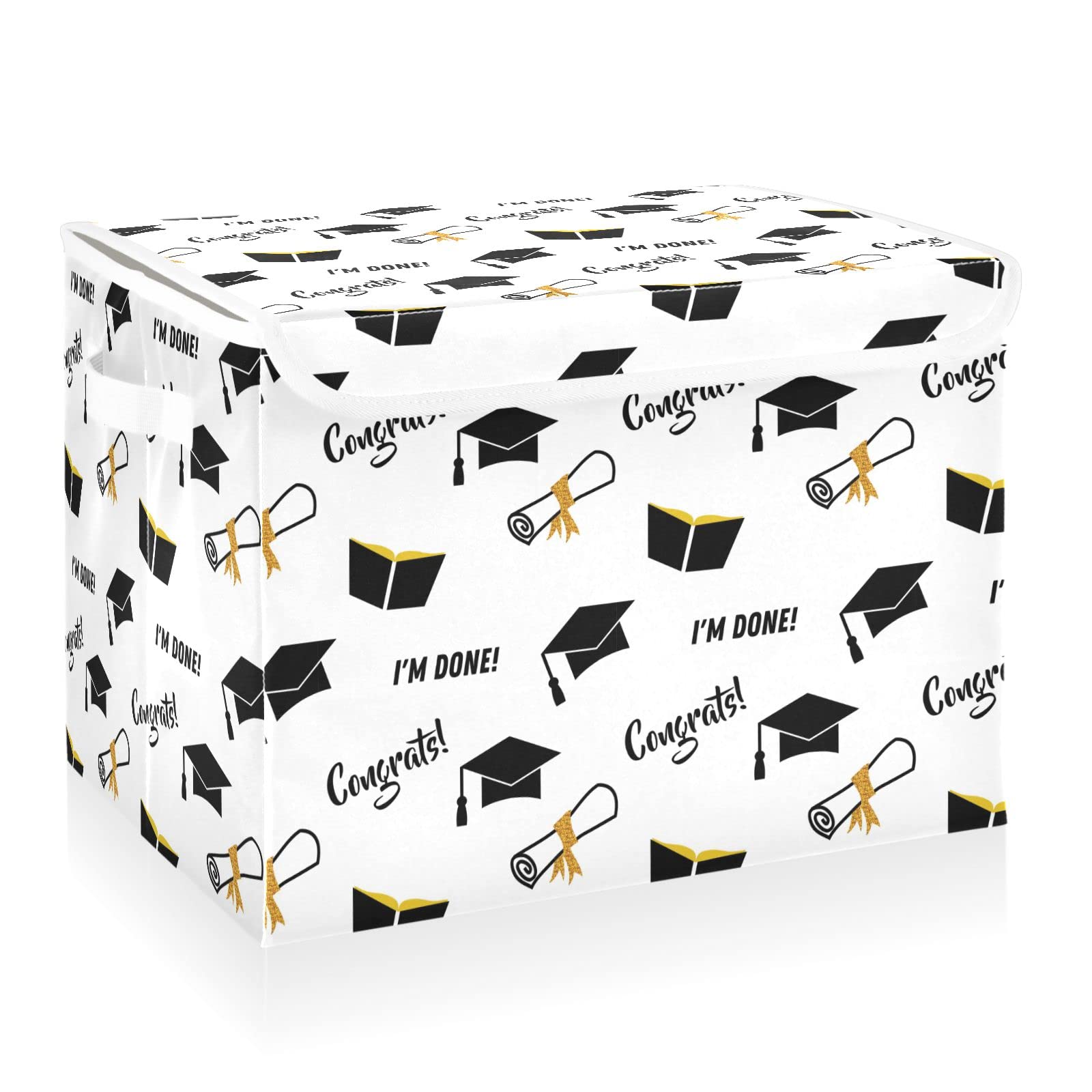 Graduation Containers Amazon.com - CaTaKu Graduation Black Golden Storage Bins with Lids ...