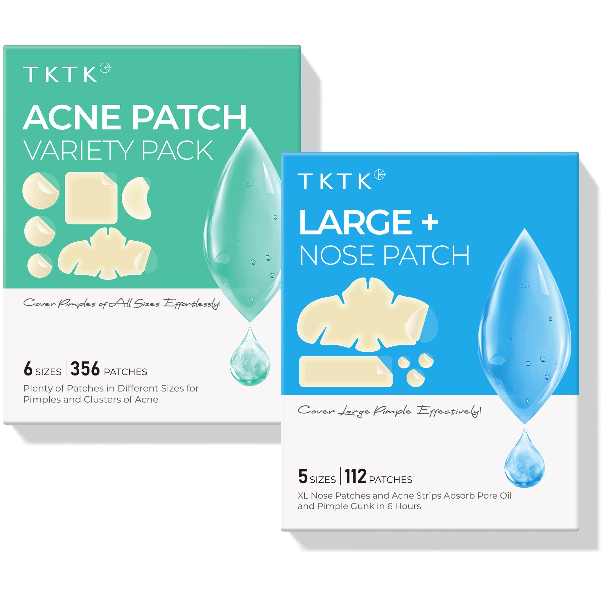 TKTK 468 Count Pimple Patches for Face Hydrocolloid Nose Acne Patch Acne Stickers Bulk for Covering Cheeks Forehead