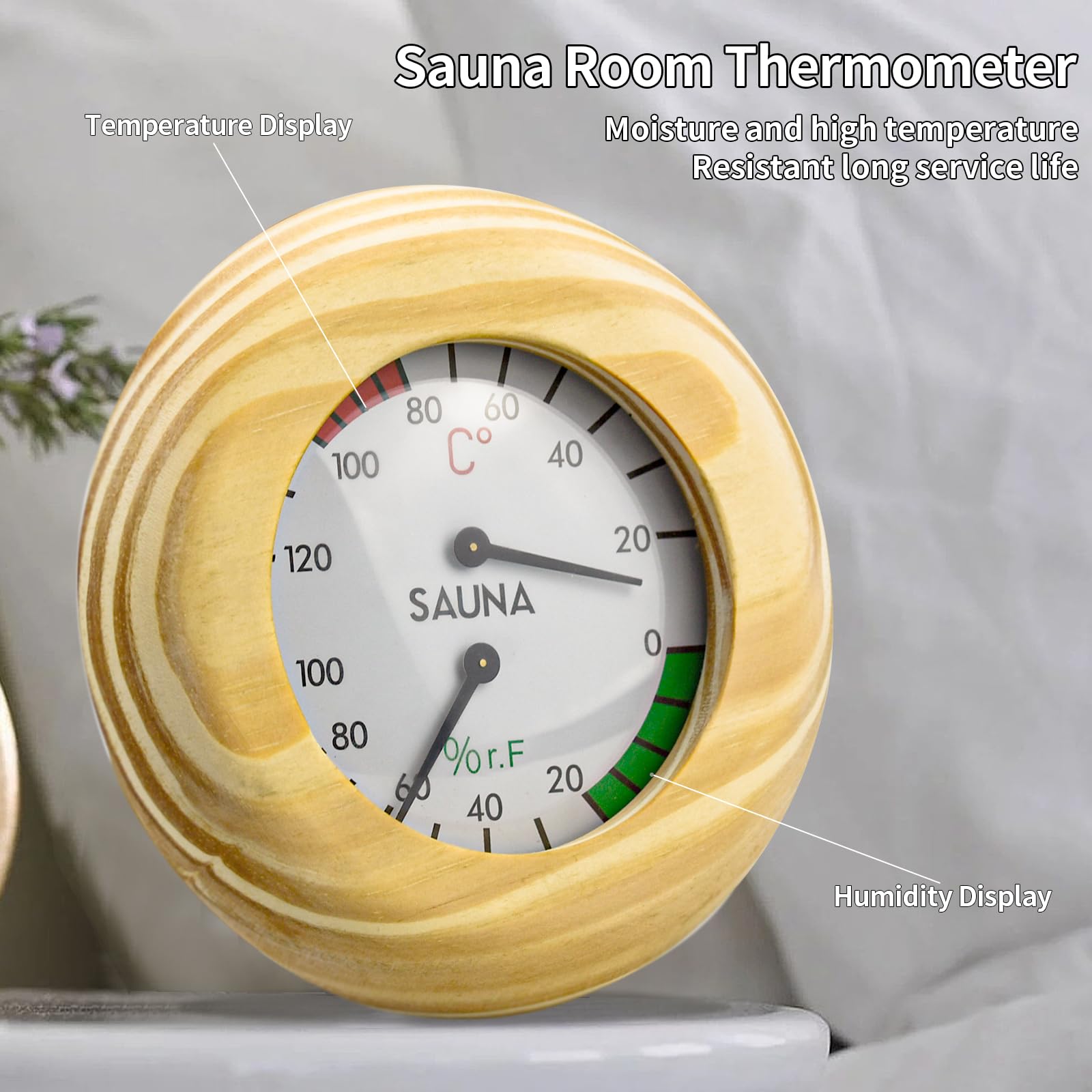 Thermomètre de sauna hygromètre [fonction 2 en 1]