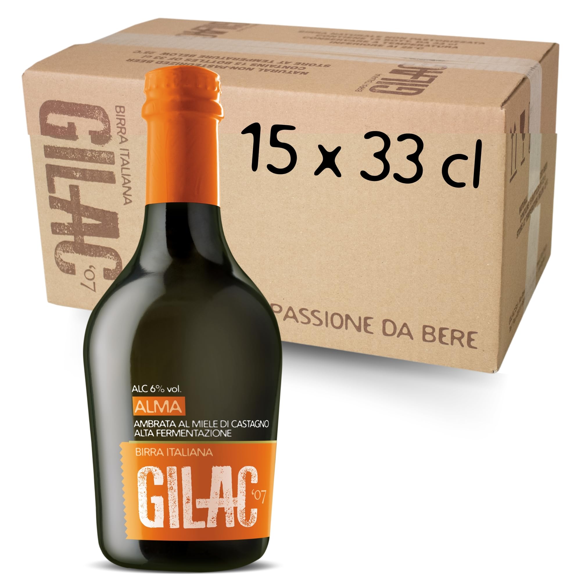 ALMA SPECIAL ALE Birra Artigianale al miele di castagno 15 Bottiglie da 33 cl, Birra Ambrata Italiana Non Filtrata e Non Pastorizzata, Birre artigianali confezioni regalo - Gradazione Alcolica 6% Vol
