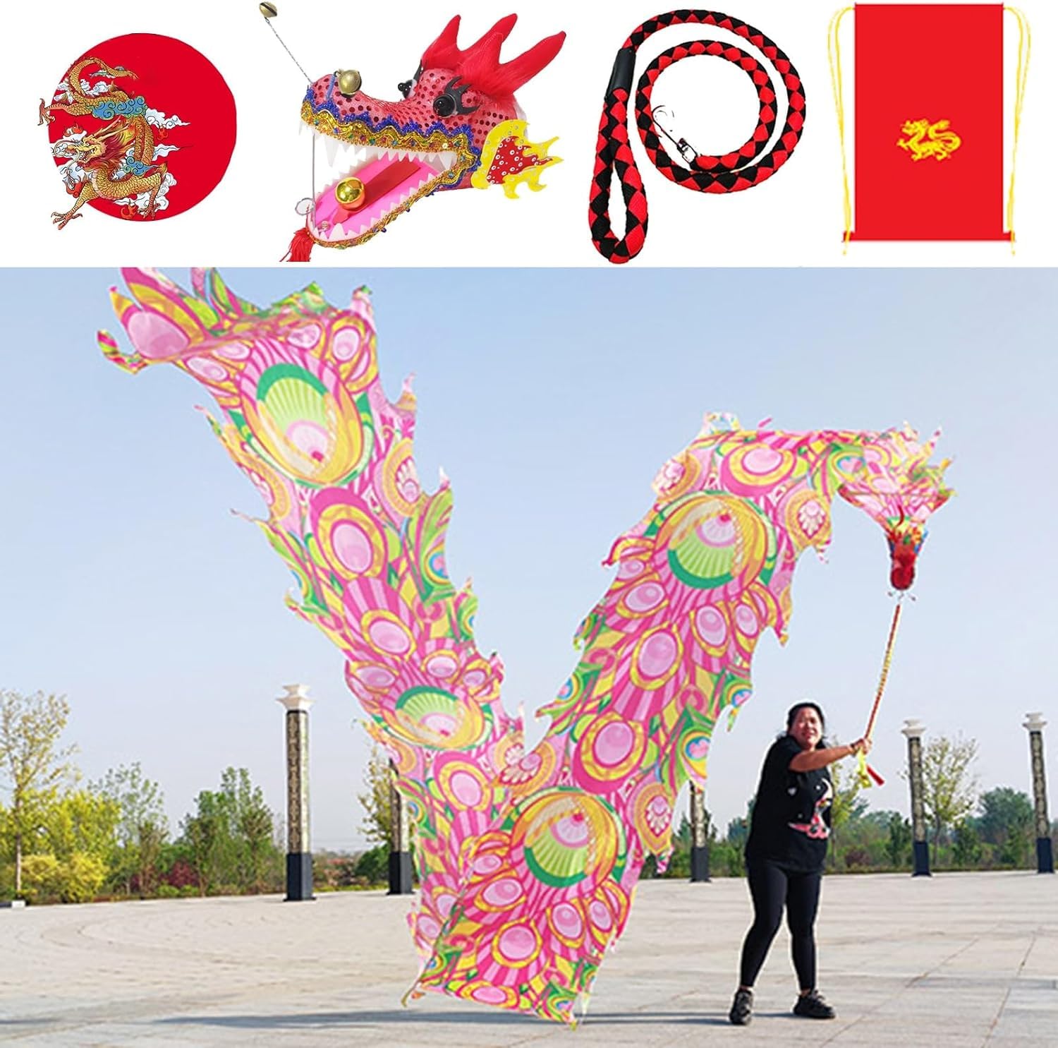 Dragon dansant de fitness lavable pour sport extérieur 26ft
