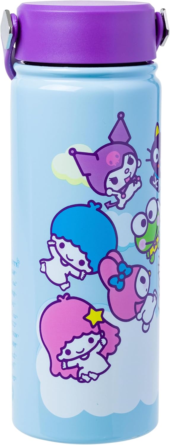 Silver Buffalo Sanrio Above the Clouds Group 20oz. Stainless Steel Water Bottle w Swivel Handle - Image 2