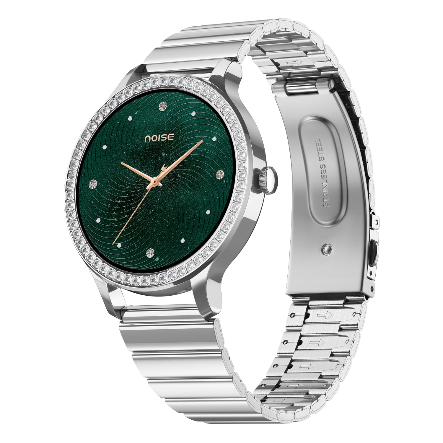 Noise Diva Araya Smartwatch for Women with AMOLED Display (850 Nits), 60 Crystal Bezel, Cycle Tracking, Skin Temperature, Sleep Monitor, SOS with Live Location, 100+ Watch Faces - Iconic Silver-picture-17
