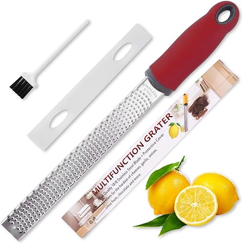 Miniatura 1 de Rallador de limón Zester, rallador de cítricos con asa, utensilios de cocina para queso, limón, chocolate, nuez moscada, jengibre, frutas, verduras,