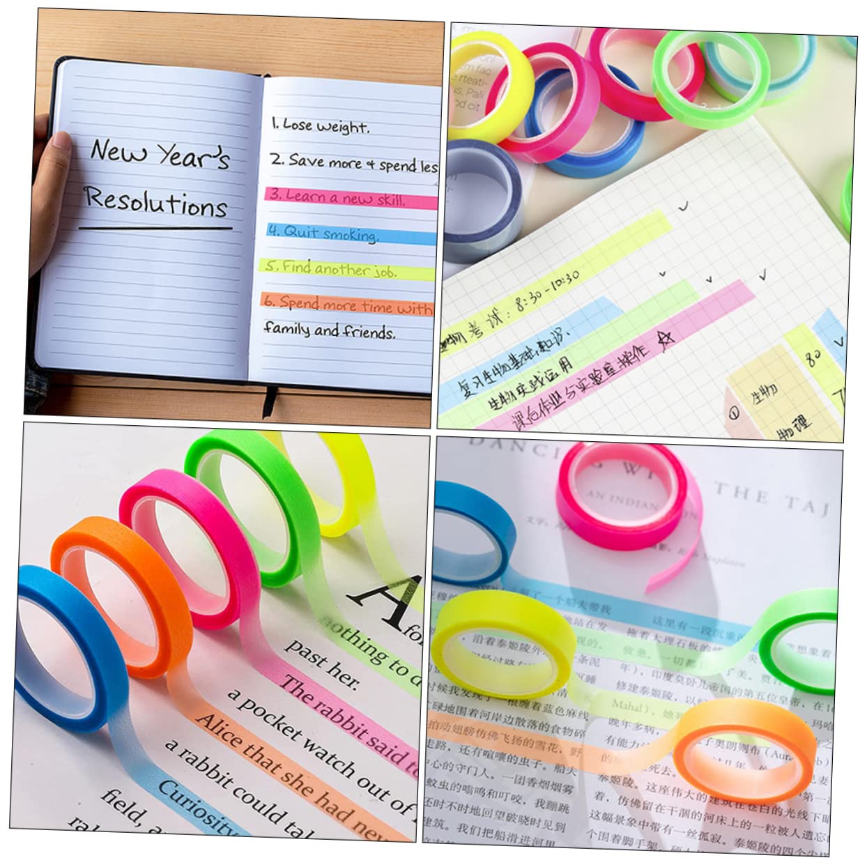 STOBOK 80 Rollen Wasserfester Index-aufkleber Washi-klebeband Fluoreszierendes Band Abnehmbares Farbiges Klebeband Regenbogenband Notizregisterkarten Zerreißbar -rolle Das Haustier