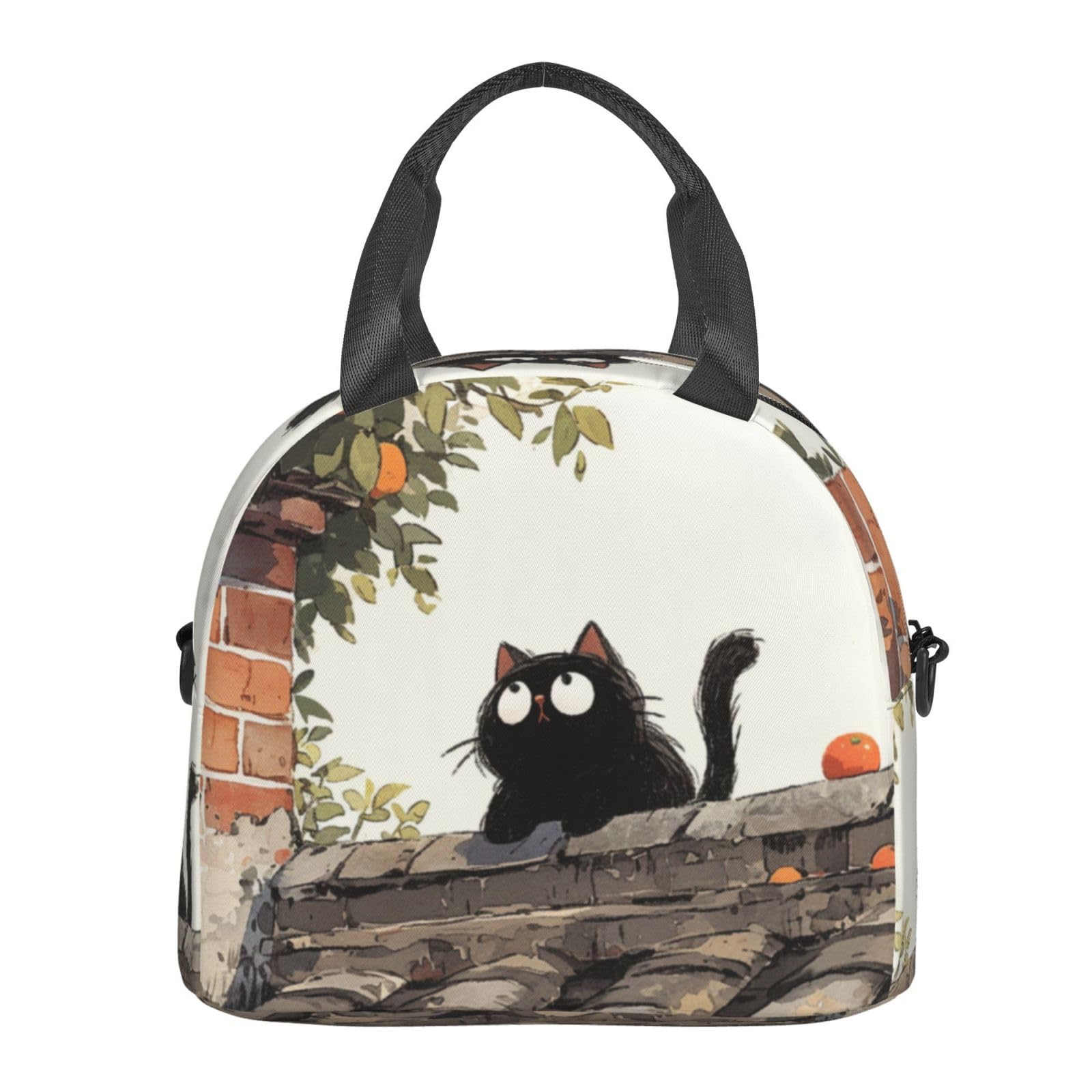 Amazon | ランチバッグ 黒 猫 アニメ ネコ 保冷 保温 お弁当バッグ