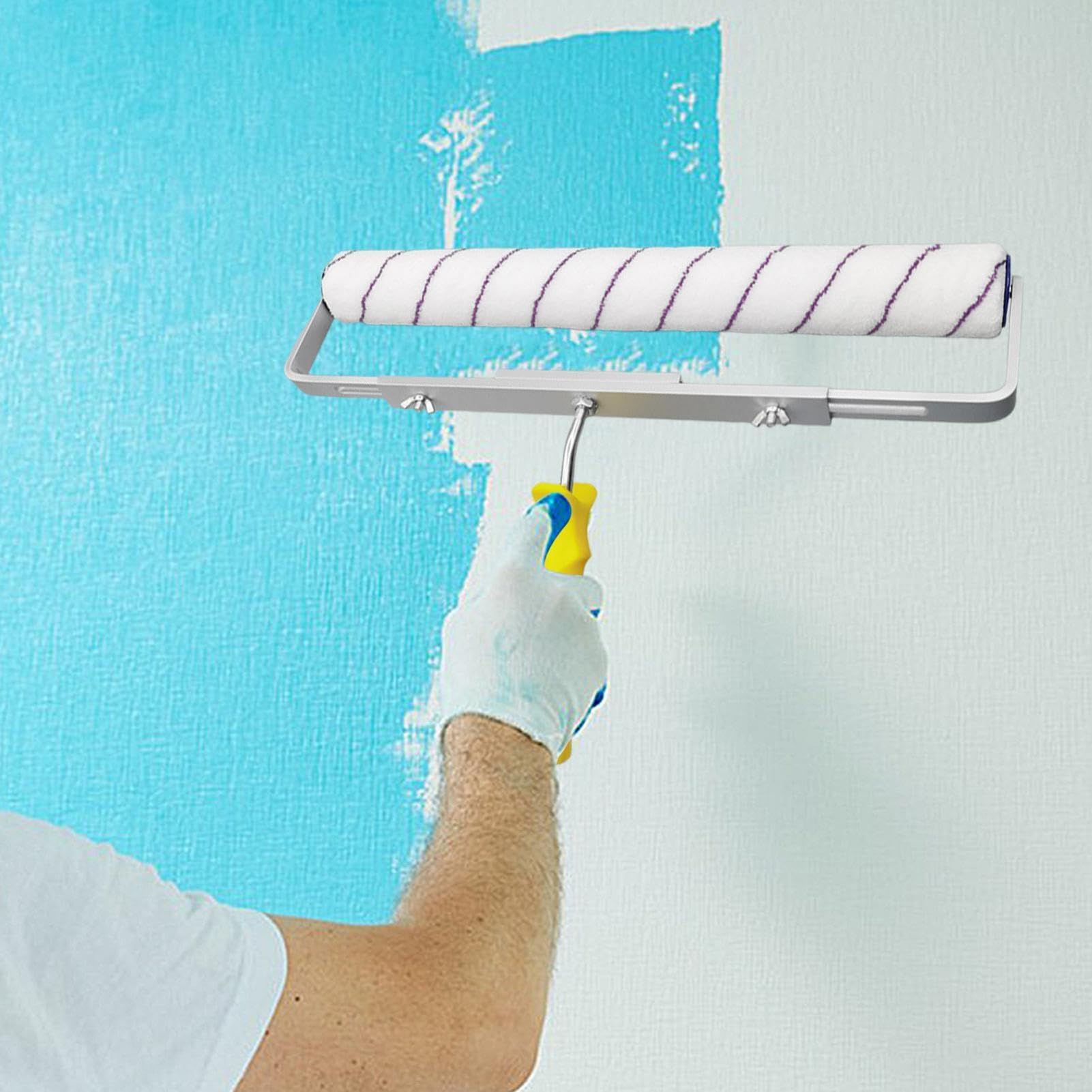 Juego de rodillos de pintura de microfibra de 18 pulgadas, rodillo sólido resistente para paredes y techos, funda de pintura sin costuras, ideal para mejoras del hogar y uso profesional