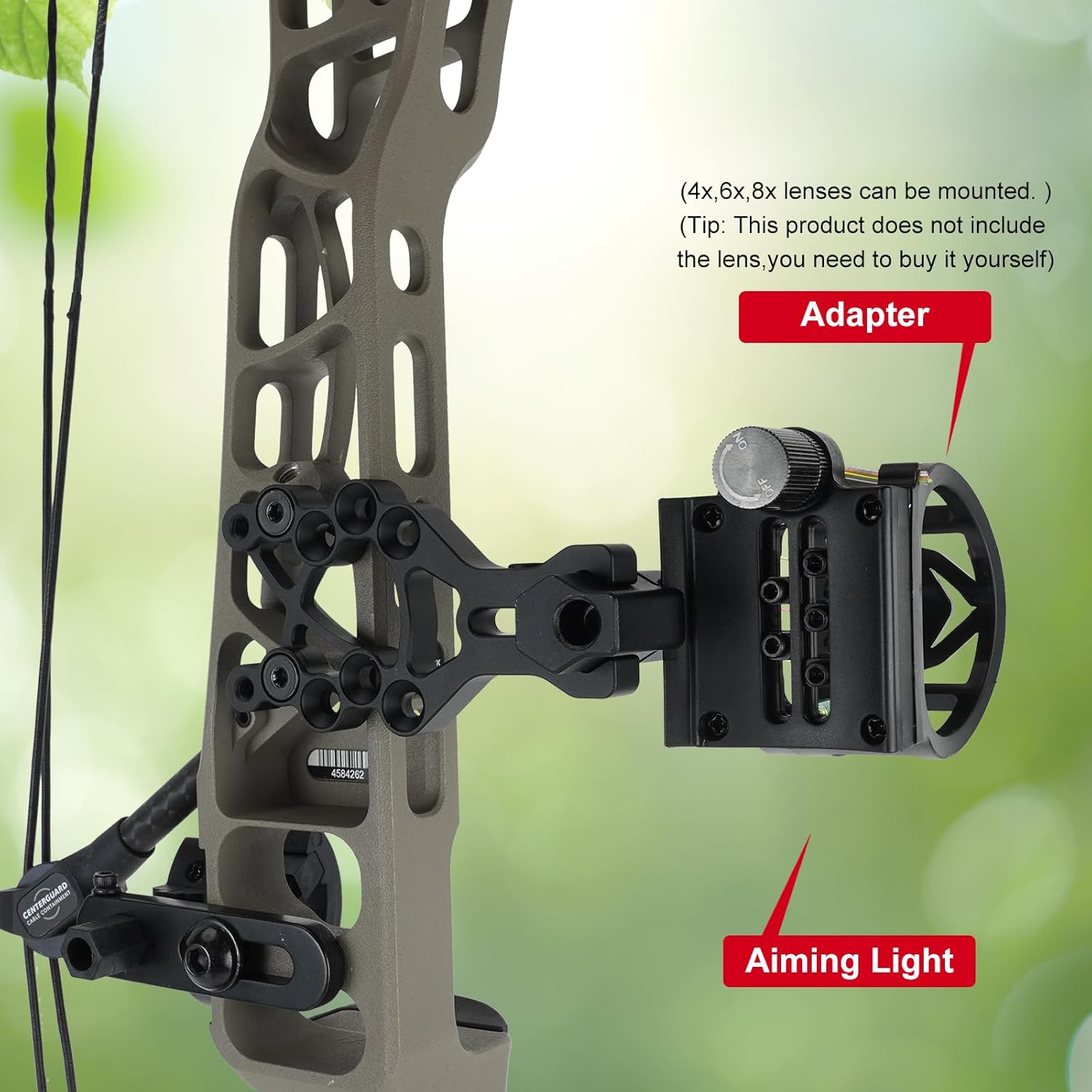 Archery 5-Pin Bow Sight - 0.019" Fiber, Brass Pin, Aluminum Machined - Right and Left Handed, with Hi-Vis Level for Archery, Hunting, Shooting