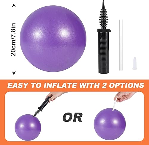 Miniatura 7 de Tsikavo Anillo de pilates, círculo de anillo de pilates y juego de bolas, anillo de pilates mágico de 12 pulgadas, bola de ejercicio pequeña de 9