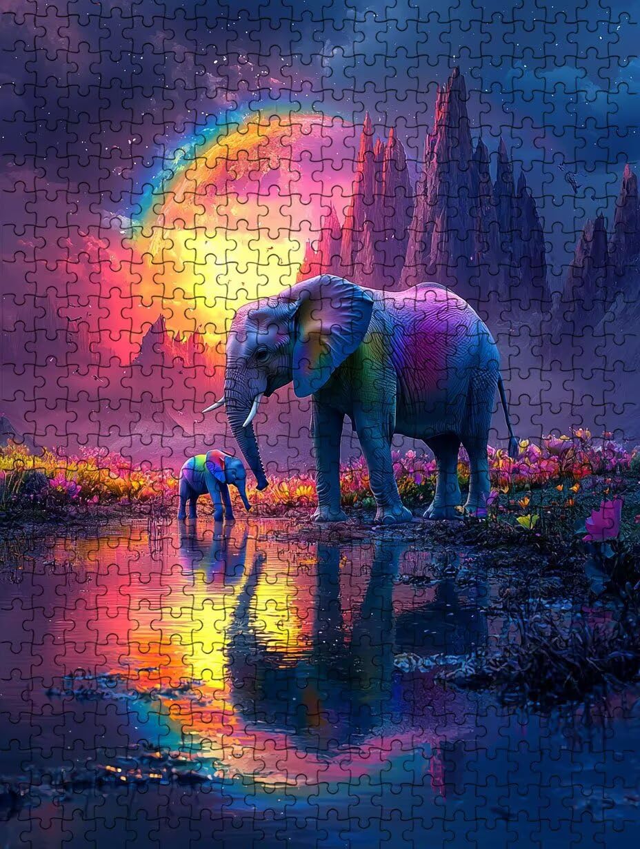 Puzzle 5000 Pezzi, Elefante Colore 3D Puzzle per Adulti Impegnativo, Educa Puzzles Artistico, Divertente E Stimolante Puzzles Decorativo per La Famiglia, Regalo e Decorazione Pareti DX0YL6-928