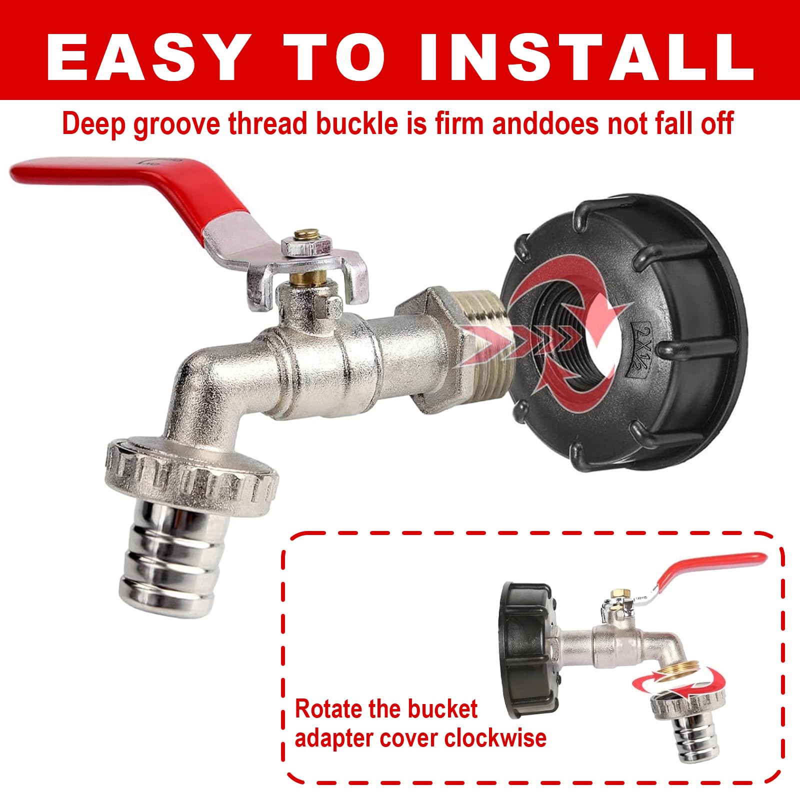 Accessori per serbatoi IBC, set di rubinetti di scarico IBC per serbatoi d'acqua da 1000 litri, cisterne per acqua piovana da 1000 litri, cisterne per acqua da 1000 litri
