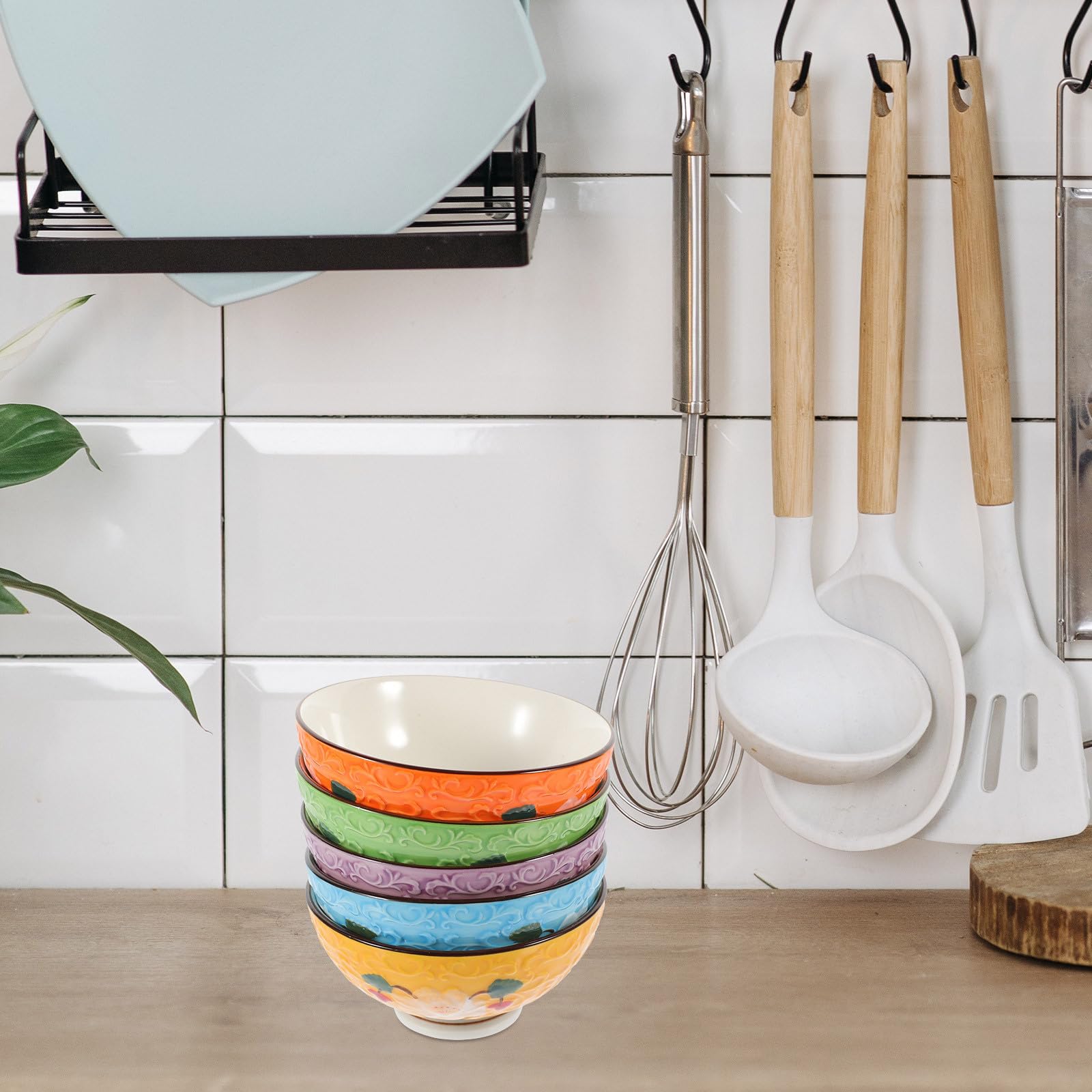 Alipis 5 Pièces Ensemble de Bols à Riz en Céramique Multi-usages Surface Lisse et Design Poli pour Repas Maison ou Sorties, Fabrication Soignée et Forme Simple