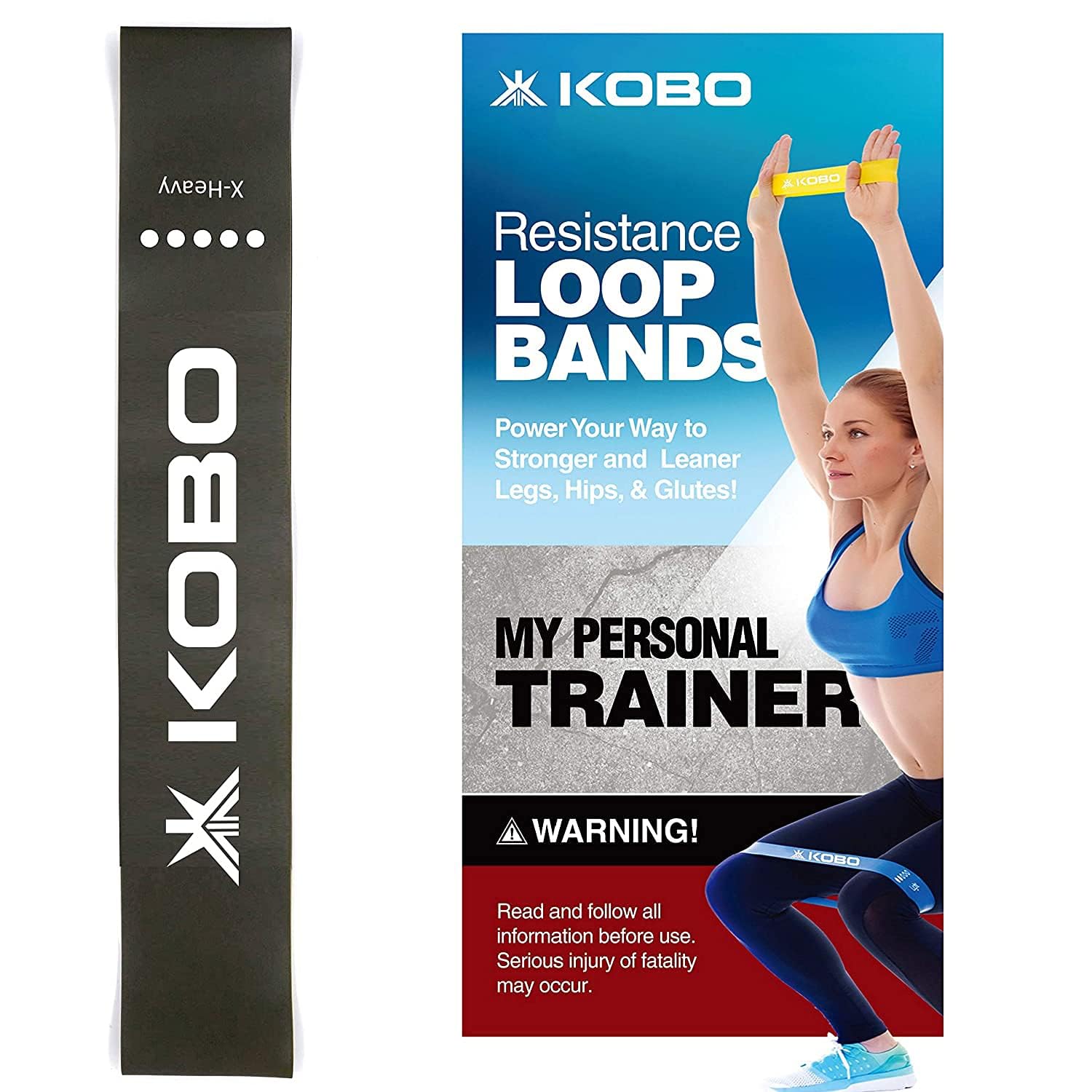Kobo Resistance Power Loop Band (Heavy) Aerobic Cardio & Exercise, RED, Tension 40-50 LBS (B01JEMBIQY) Amazon Price History, Amazon Price Tracker